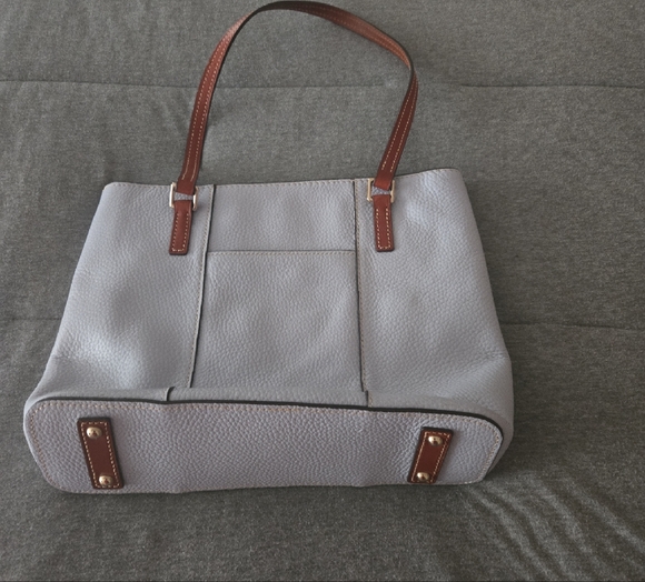 Dooney & Bourke Light Gray Leather Shoulder Bag - Picture 3 of 3